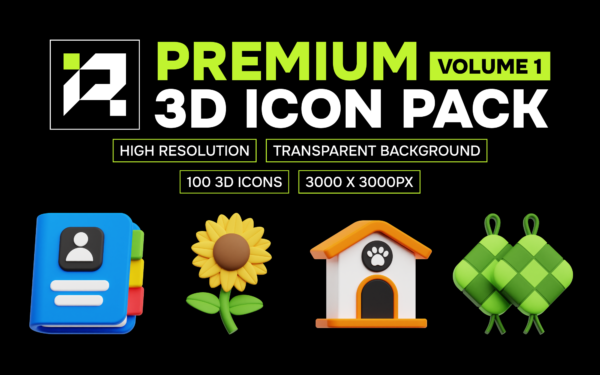 Premium 3D Icon Pack Vol. 1
