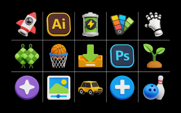 Premium 3D Icon Pack Vol. 1