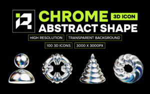 Chrome Abstract Shape 3D Icon Pack Chrome Abstract Shape 3D Icon Pack
