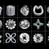 11 Chrome Abstract Shape 3D Icon Pack