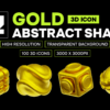 Gold Abstract Shape 3D Icon Pack