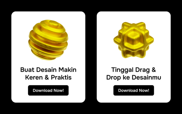 Gold Abstract Shape 3D Icon Pack