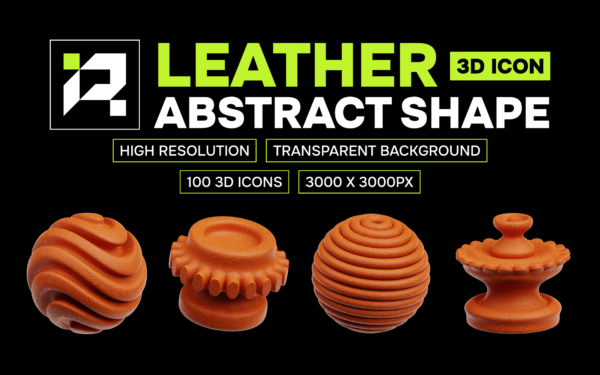 Leather Abstract Shape 3D Icon Pack Leather Abstract Shape 3D Icon Pack