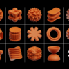 17 Leather Abstract Shape 3D Icon Pack