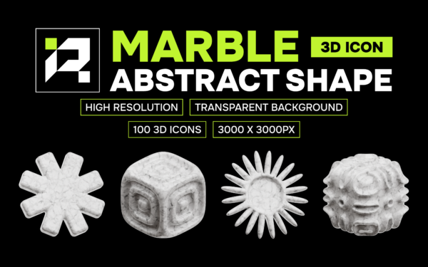 Marble Abstract Shape 3D Icon Pack