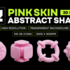 Pink Skin Abstract Shape 3D Icon Pack