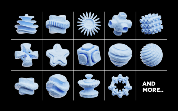 29 Snow Ice Abstract Shape 3D Icon Pack
