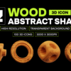 Wood Abstract Shape 3D Icon Pack Wood Abstract Shape 3D Icon Pack