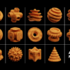 35 Wood Abstract Shape 3D Icon Pack