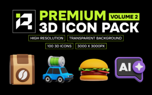 4 Premium 3D Icon Pack Vol. 2