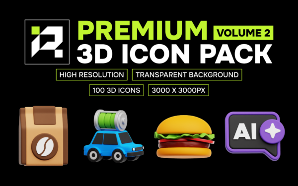 4 Premium 3D Icon Pack Vol. 2