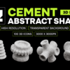 Cement Abstract Shape 3D Icon Pack