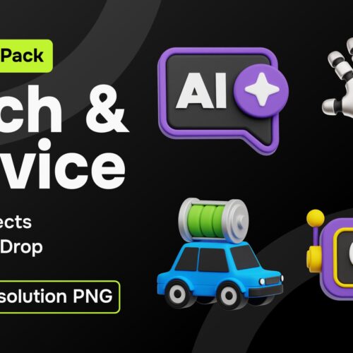 Tech & Device 3D Icon Siap Pakai