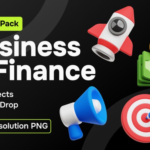 Business & Finance 3D Icon Pack Siap Pakai
