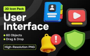User Interface 3D Icon Siap Pakai